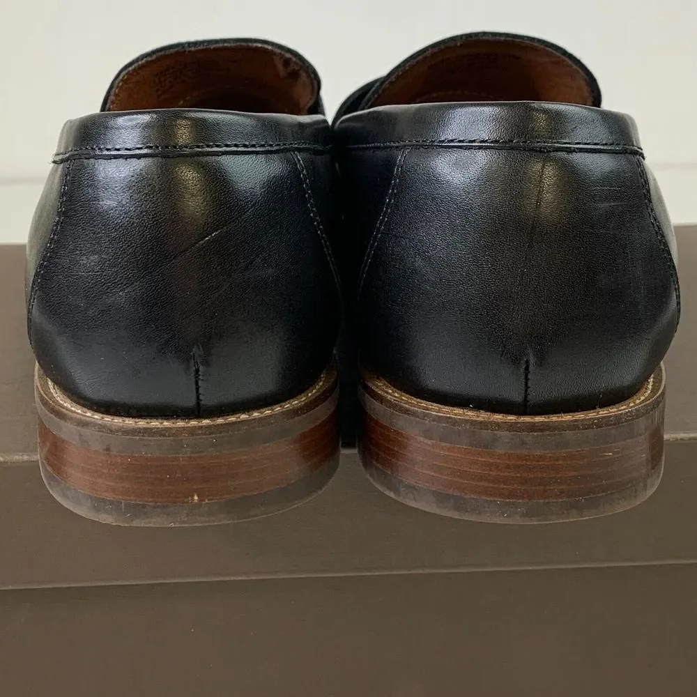 Florsheim Mens Rucci Weave Pny Loafer Black Moc Toe Slip-On Leather Shoes Sz 11W